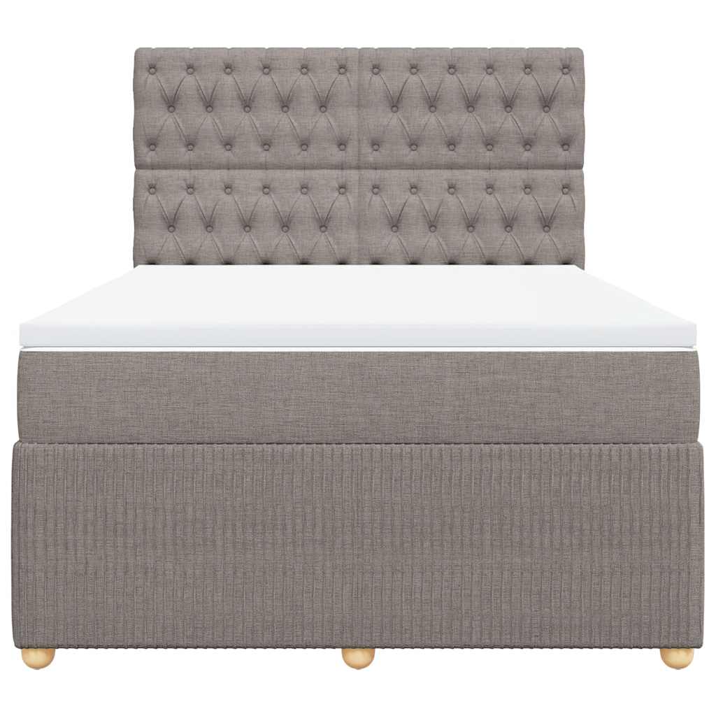 Sommier à lattes de lit avec matelas Taupe 140x190 cm Tissu - XIOS