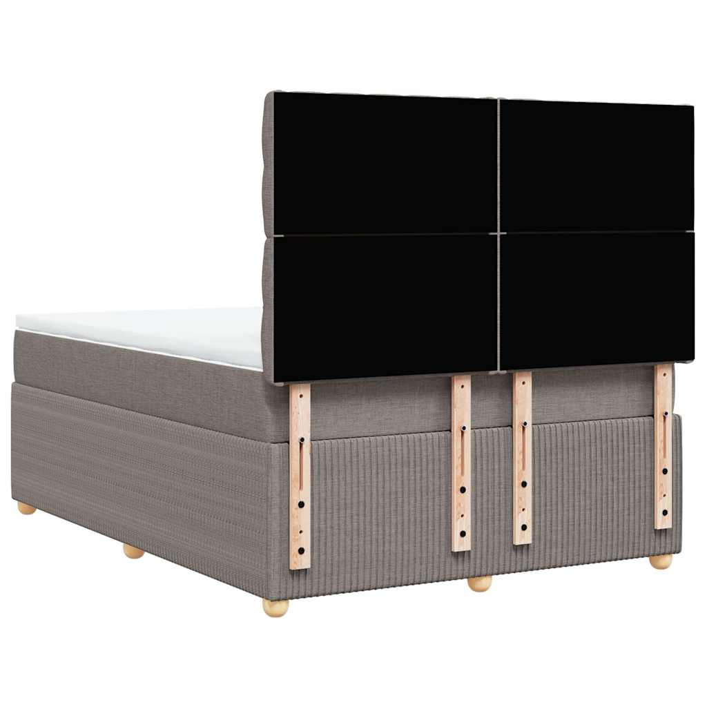 Sommier à lattes de lit avec matelas Taupe 140x190 cm Tissu - XIOS
