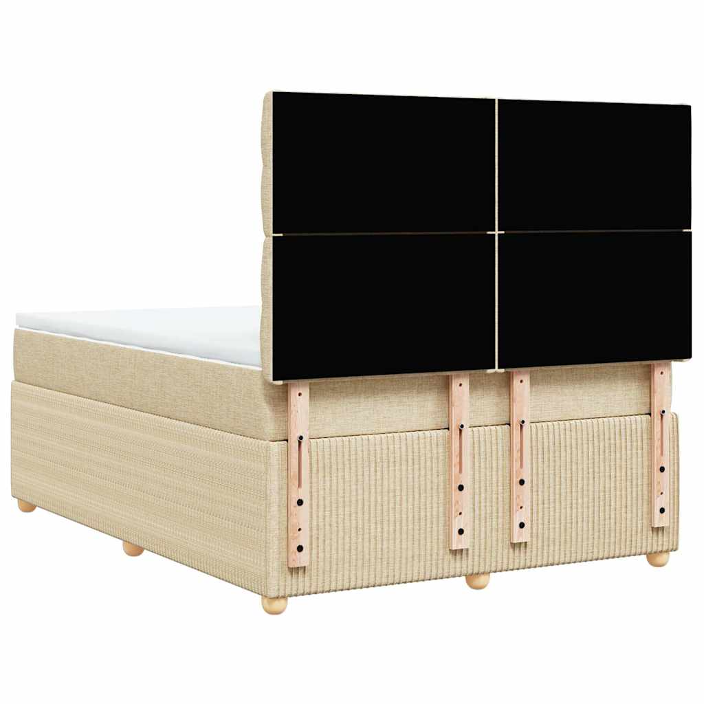 Sommier à lattes de lit avec matelas Crème 140x190 cm Tissu - XIOS