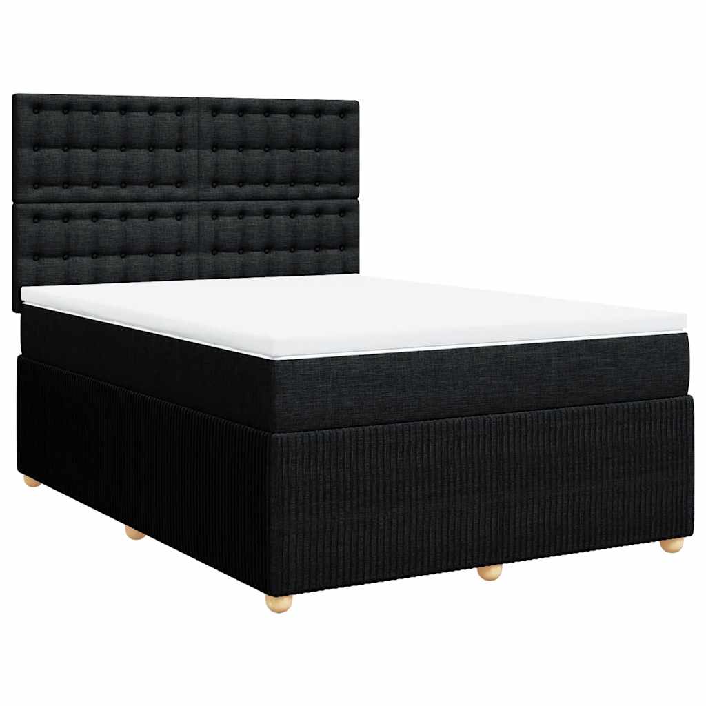 Sommier à lattes de lit avec matelas Noir 140x190 cm Tissu - XIOS