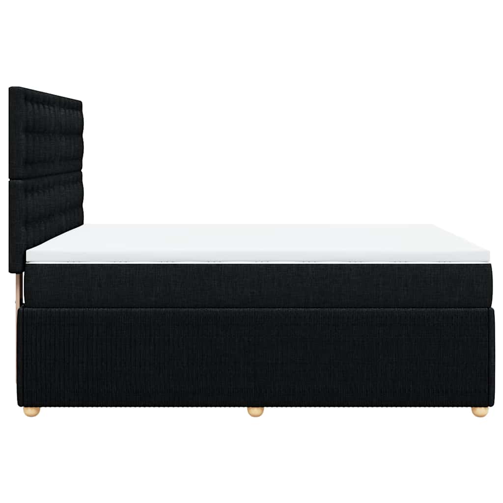 Sommier à lattes de lit avec matelas Noir 140x190 cm Tissu - XIOS