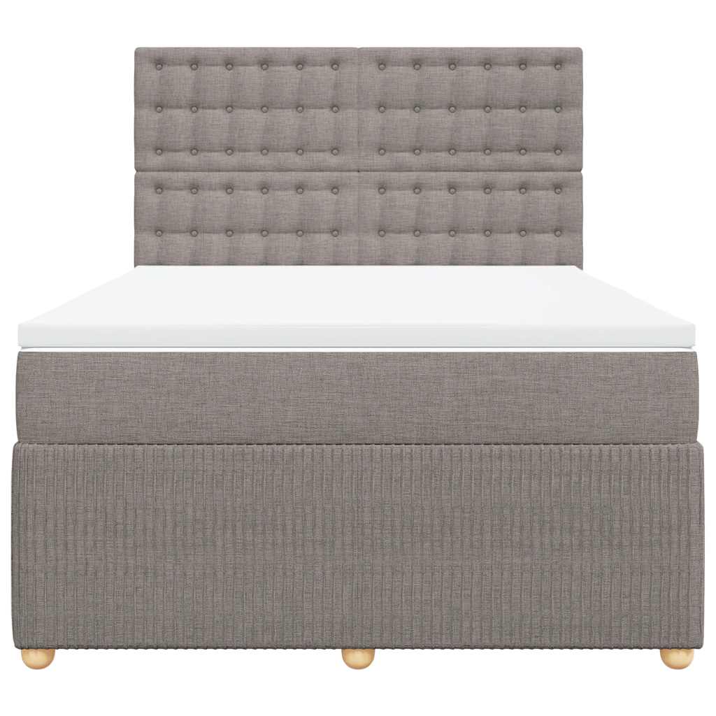 Sommier à lattes de lit avec matelas Taupe 140x190 cm Tissu - XIOS
