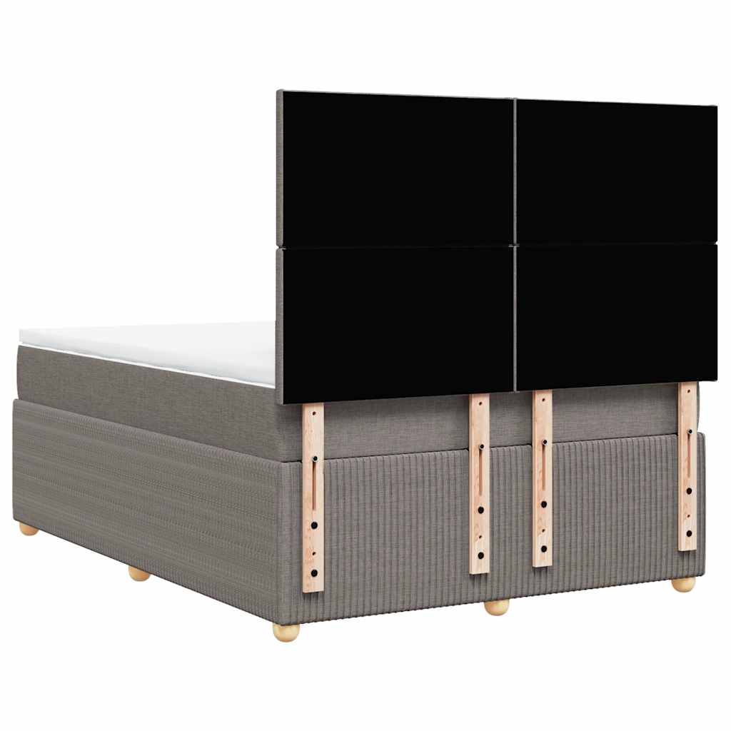 Sommier à lattes de lit avec matelas Taupe 140x200 cm Tissu - XIOS