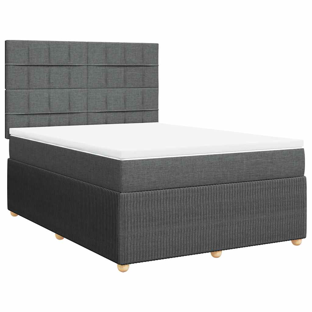 Sommier à lattes de lit avec matelas Gris foncé 140x200cm Tissu - XIOS