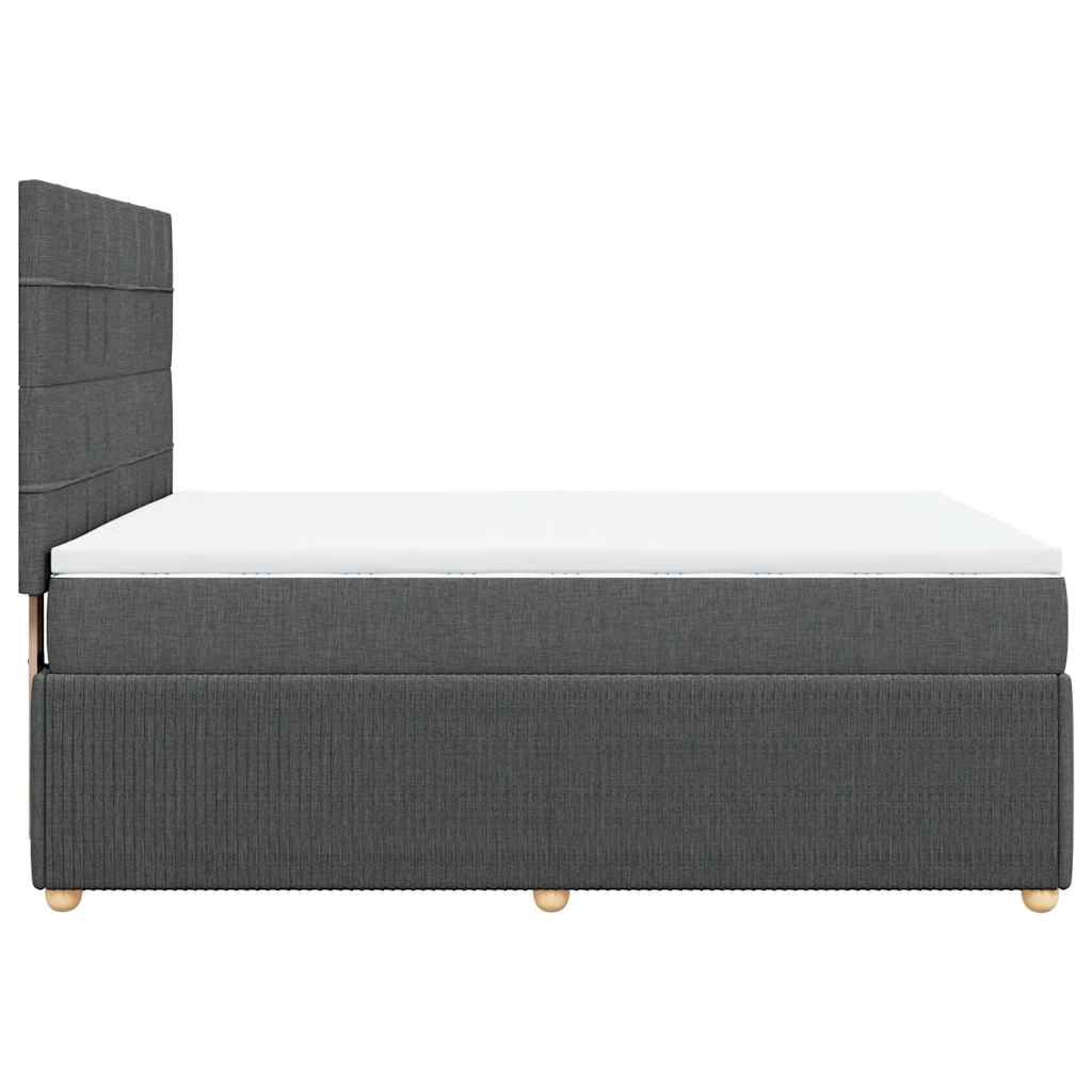 Sommier à lattes de lit avec matelas Gris foncé 140x200cm Tissu - XIOS
