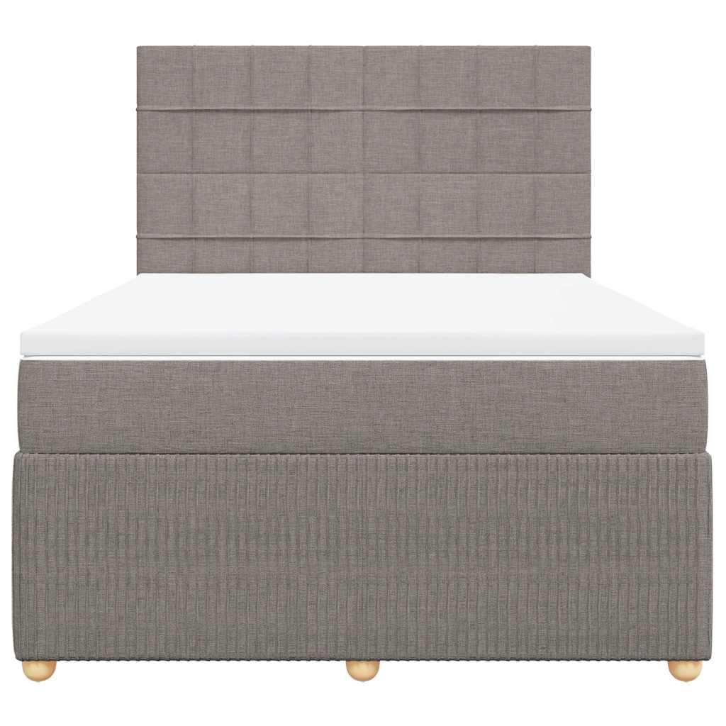 Sommier à lattes de lit avec matelas Taupe 140x200 cm Tissu - XIOS