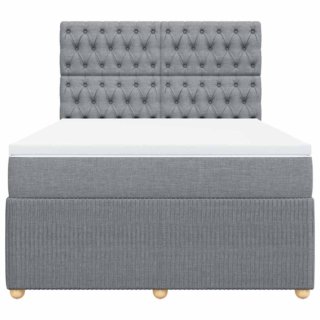 Sommier à lattes de lit avec matelas Gris clair 140x200cm Tissu - XIOS