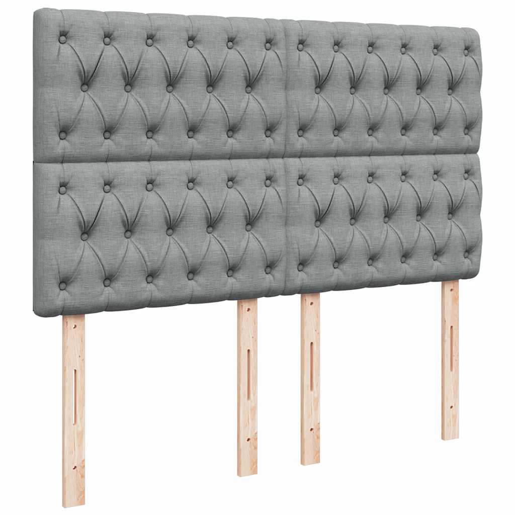 Sommier à lattes de lit avec matelas Gris clair 140x200cm Tissu - XIOS