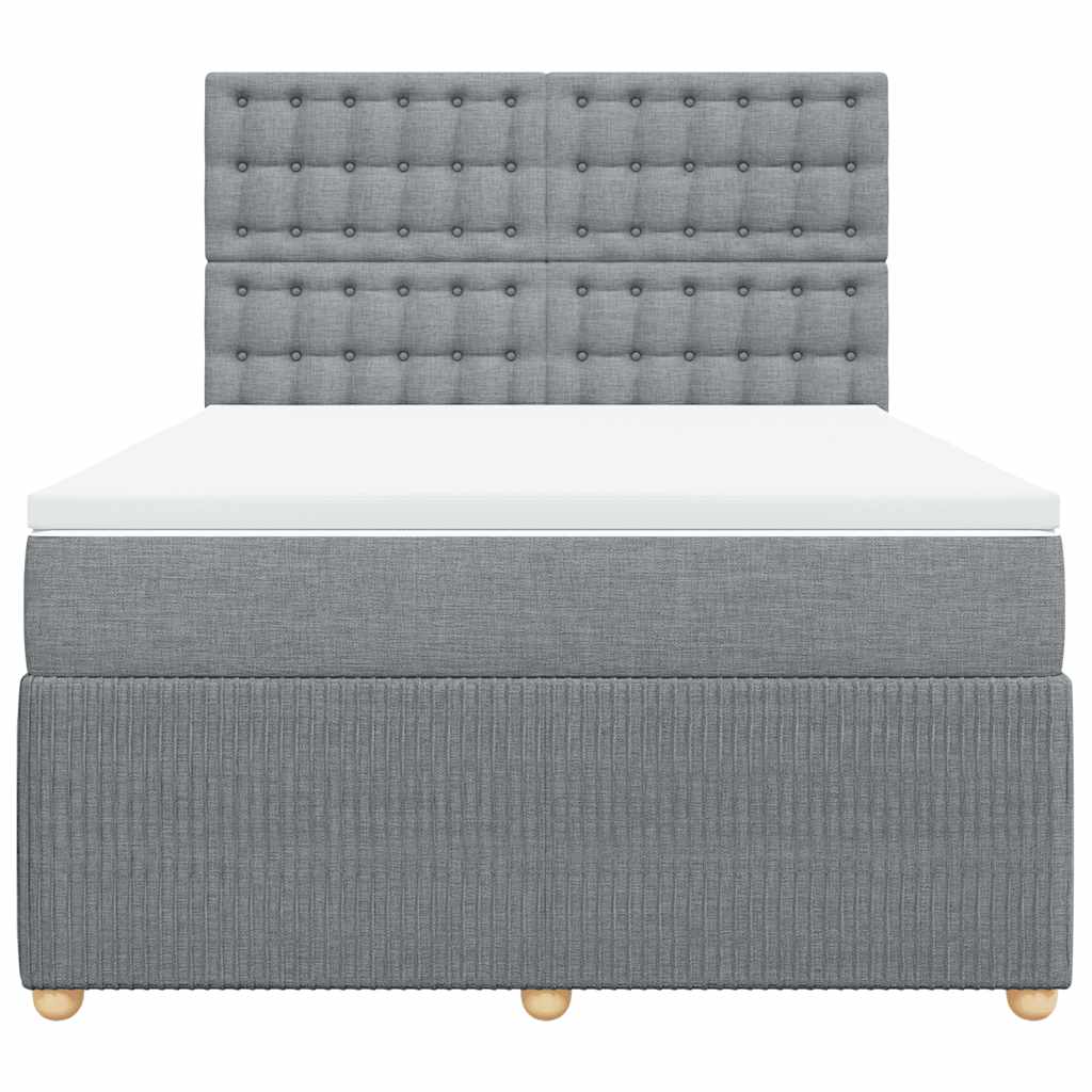 Sommier à lattes de lit avec matelas Gris clair 140x200cm Tissu