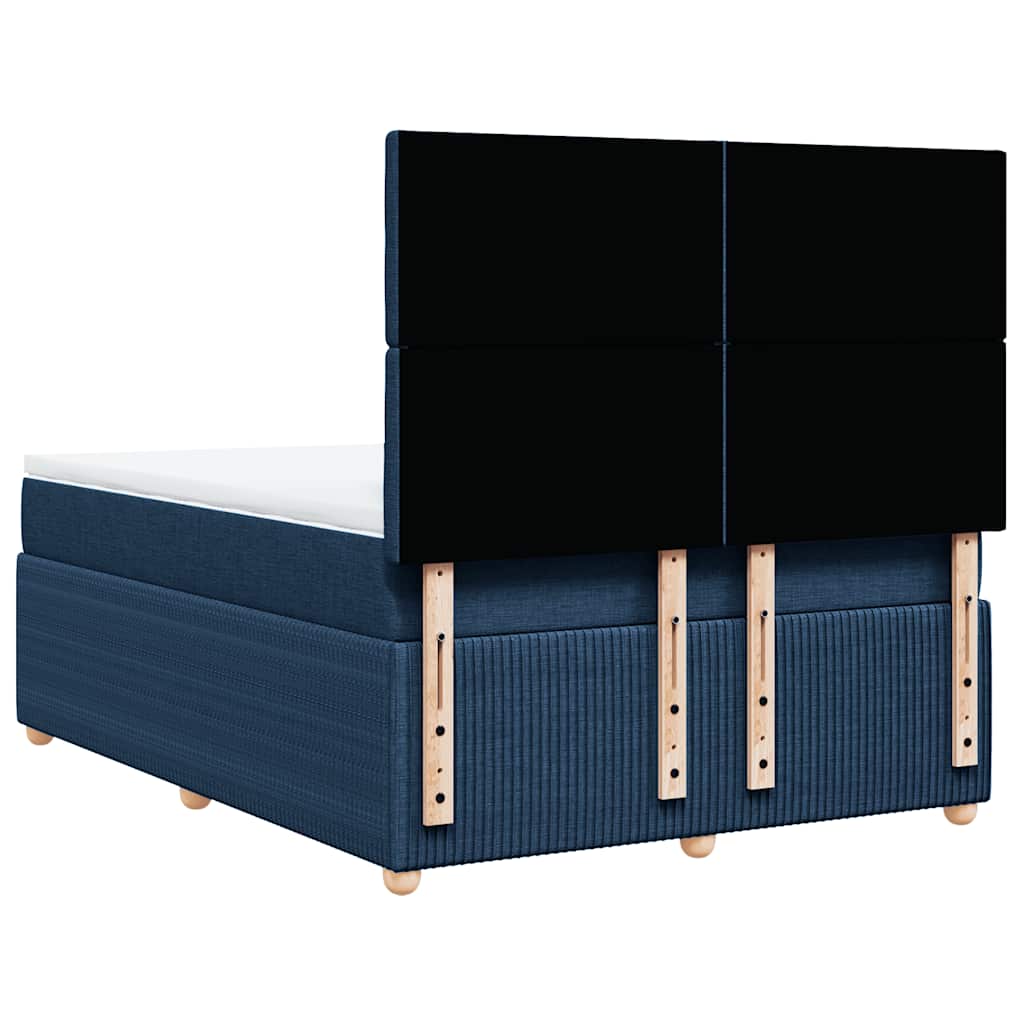 Sommier à lattes de lit avec matelas Bleu 160x200 cm Tissu - XIOS