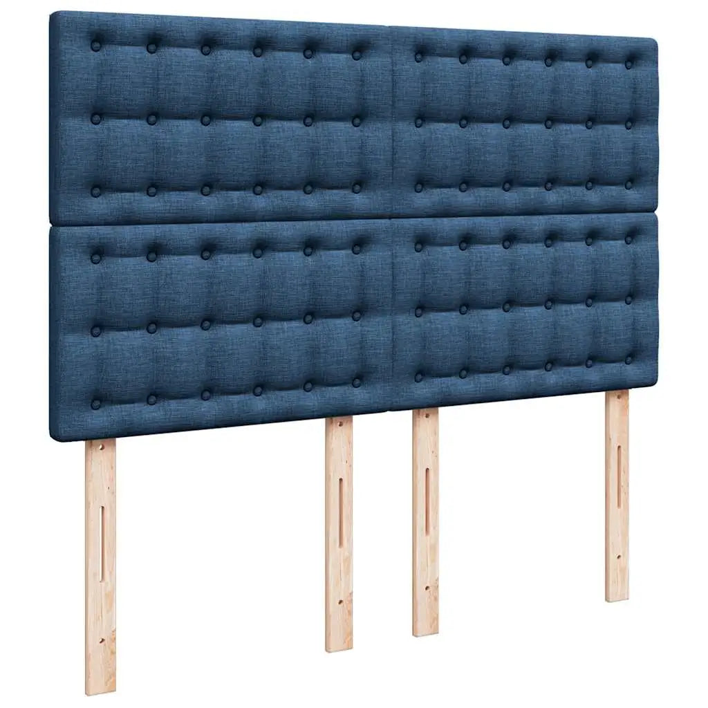 Sommier à lattes de lit avec matelas Bleu 160x200 cm Tissu - XIOS