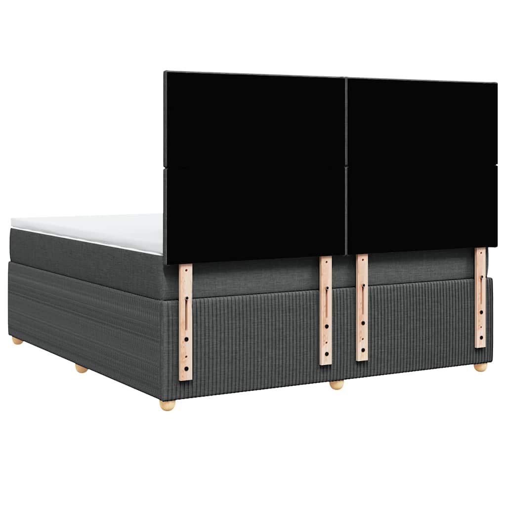 Sommier à lattes de lit avec matelas Gris foncé 180x200cm Tissu - XIOS