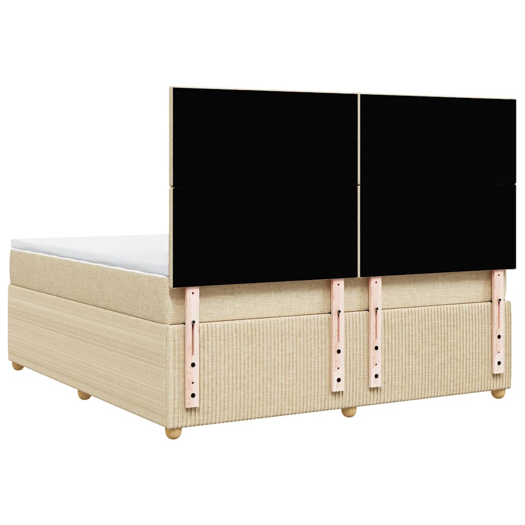 Sommier à lattes de lit avec matelas Crème 180x200 cm Tissu - XIOS