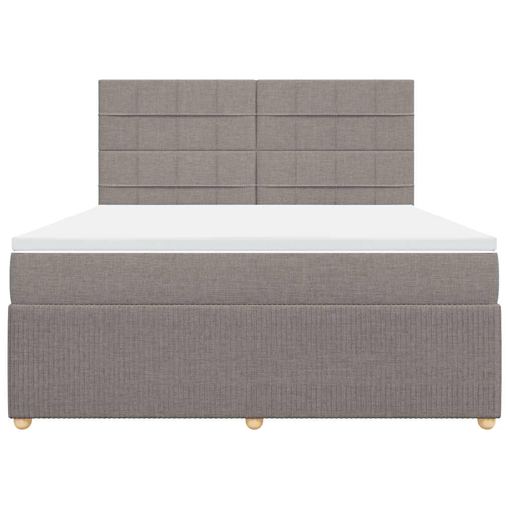 Sommier à lattes de lit avec matelas Taupe 180x200 cm Tissu - XIOS