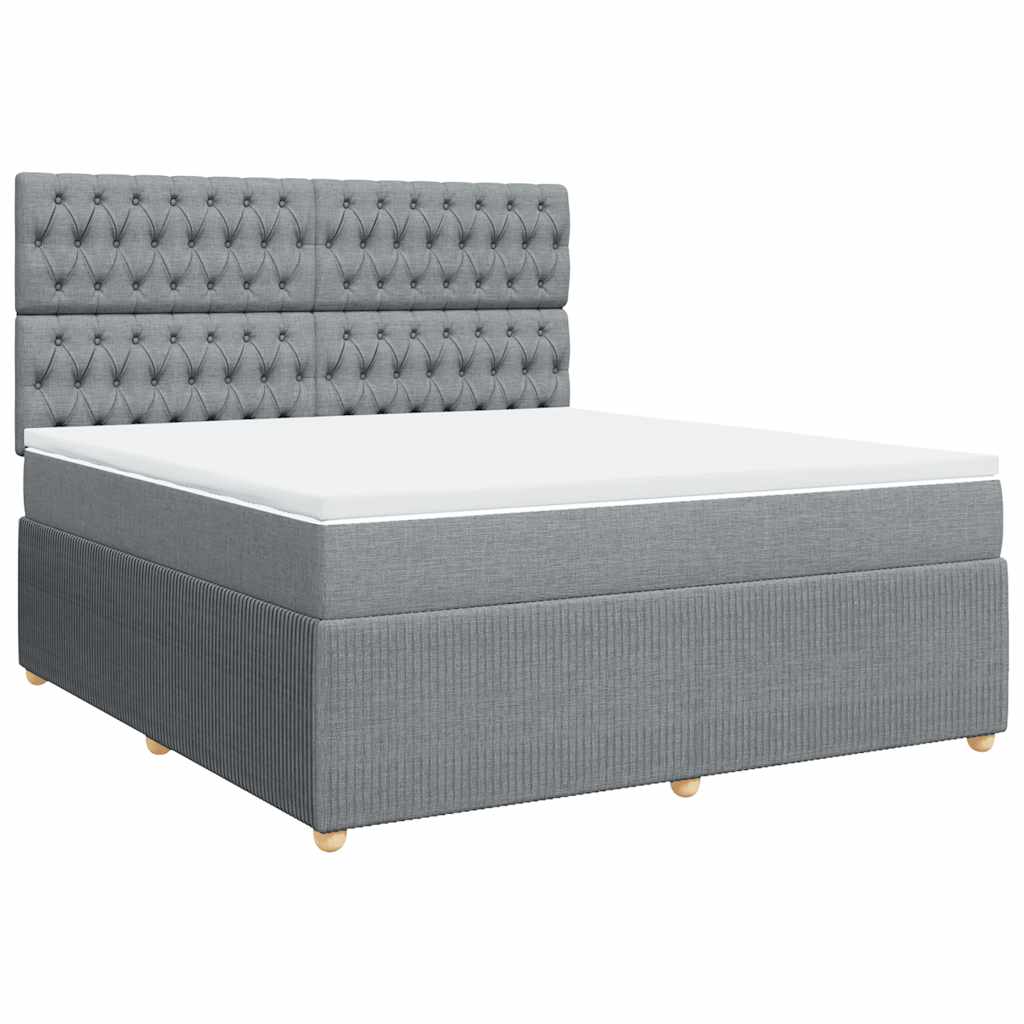 Sommier à lattes de lit avec matelas Gris clair 180x200cm Tissu - XIOS