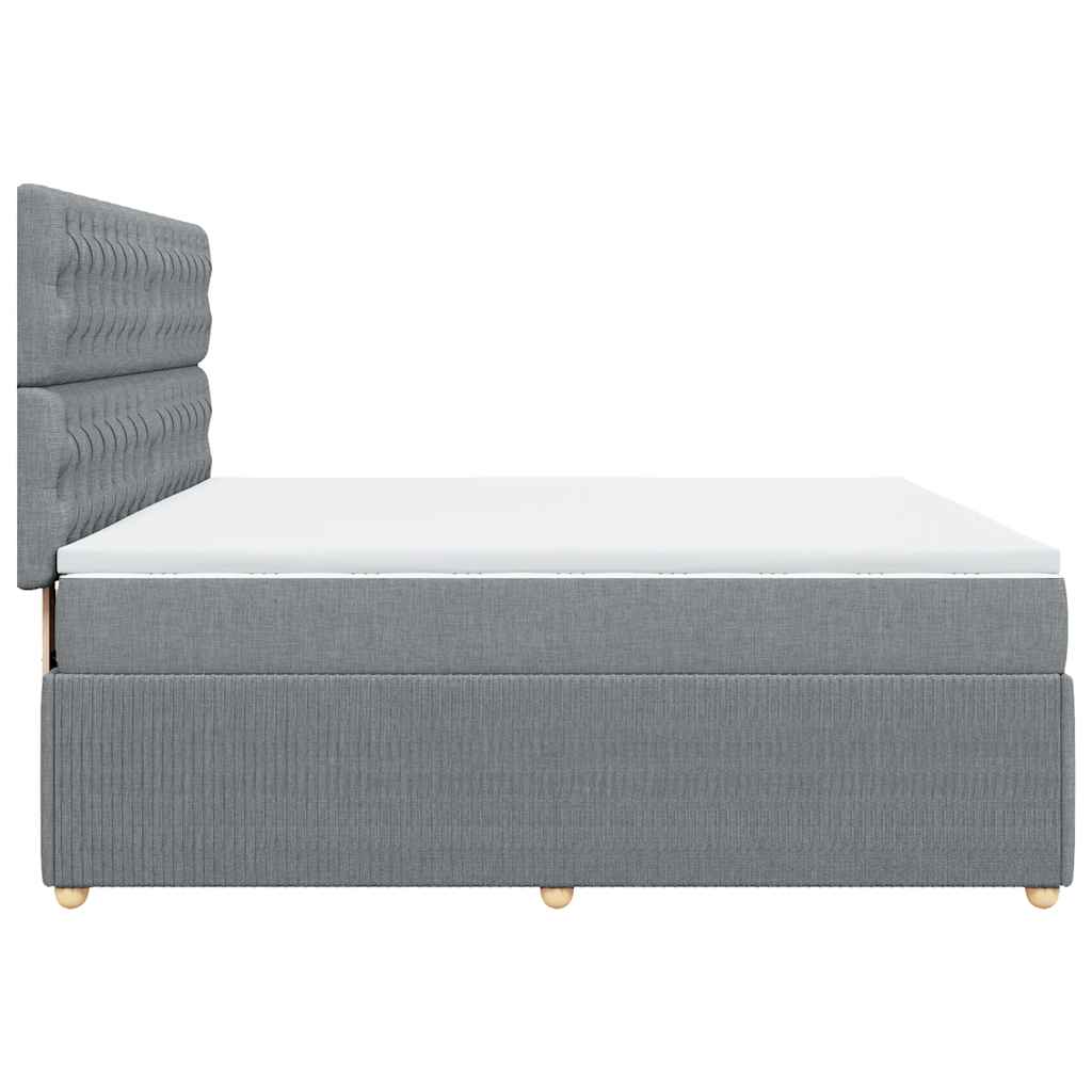 Sommier à lattes de lit avec matelas Gris clair 180x200cm Tissu - XIOS