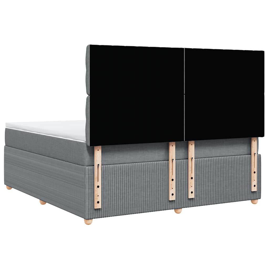 Sommier à lattes de lit avec matelas Gris clair 180x200cm Tissu - XIOS