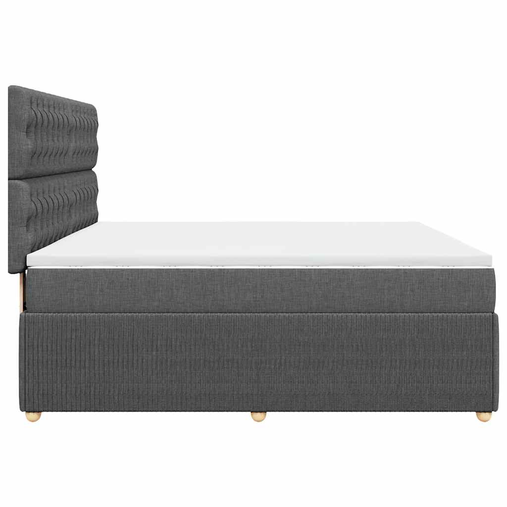 Sommier à lattes de lit avec matelas Gris foncé 180x200cm Tissu - XIOS