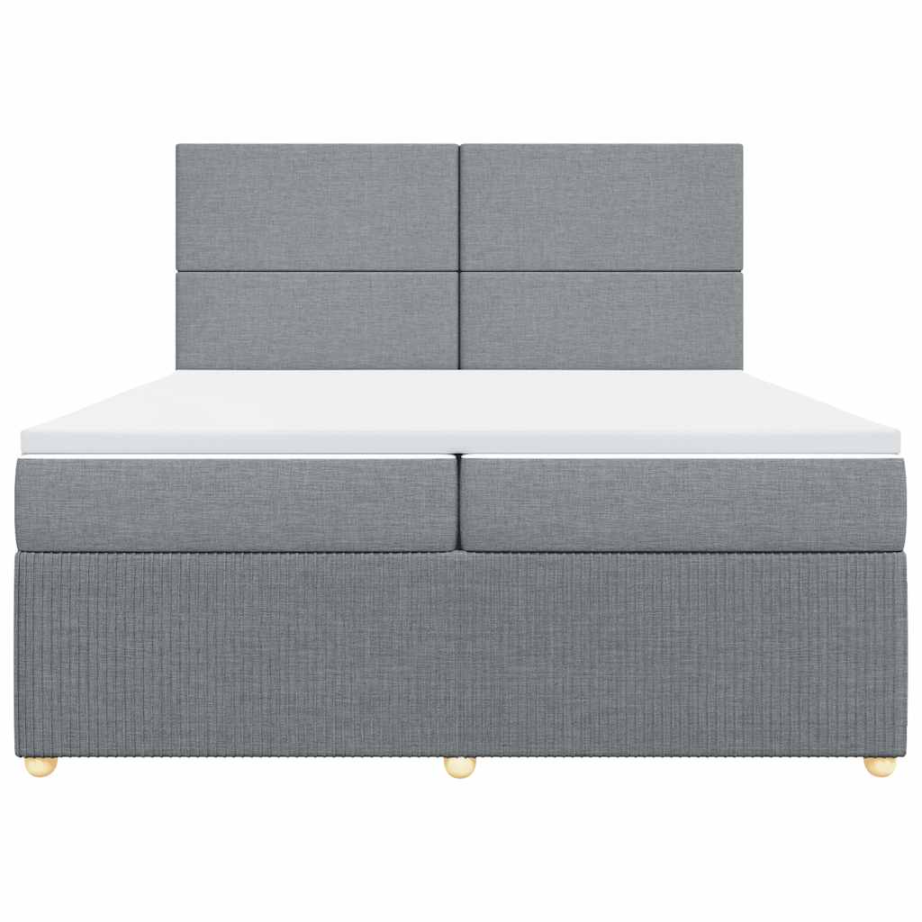 Sommier à lattes de lit avec matelas Gris clair 200x200cm Tissu - XIOS