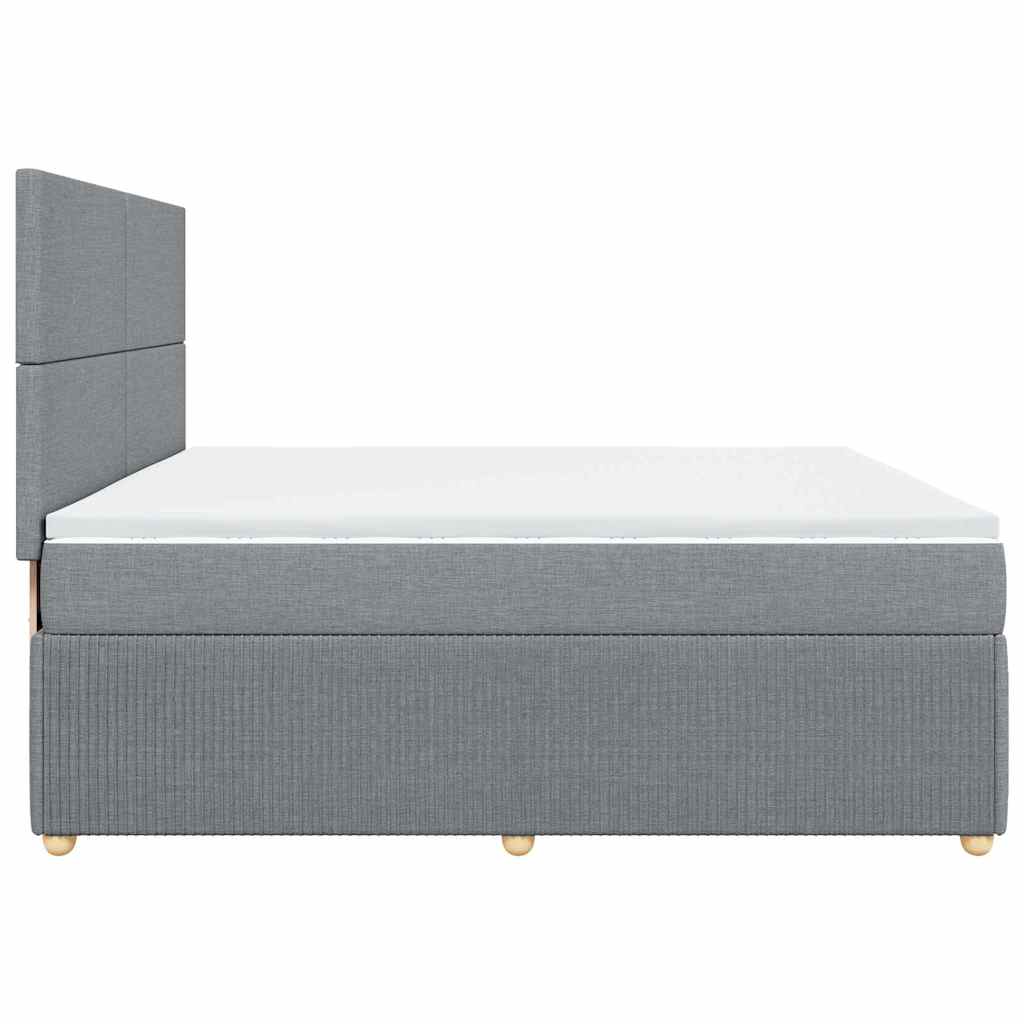 Sommier à lattes de lit avec matelas Gris clair 200x200cm Tissu - XIOS