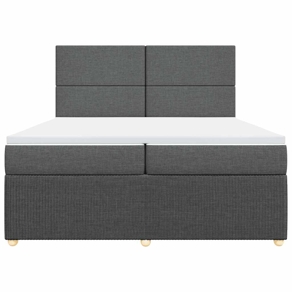 Sommier à lattes de lit avec matelas Gris foncé 200x200cm Tissu - XIOS