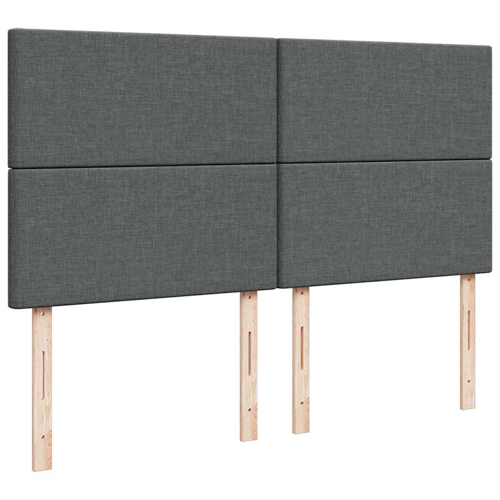 Sommier à lattes de lit avec matelas Gris foncé 200x200cm Tissu - XIOS