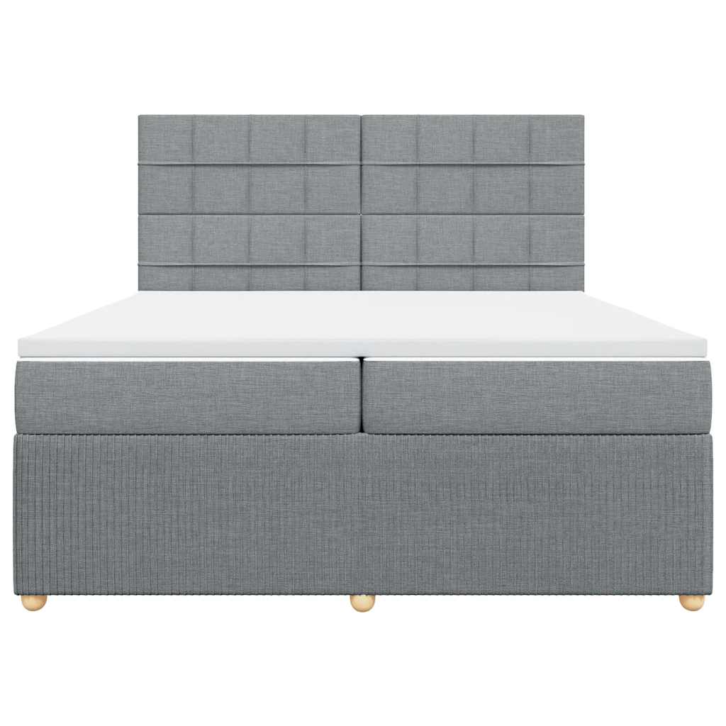 Sommier à lattes de lit avec matelas Gris clair 200x200cm Tissu - XIOS