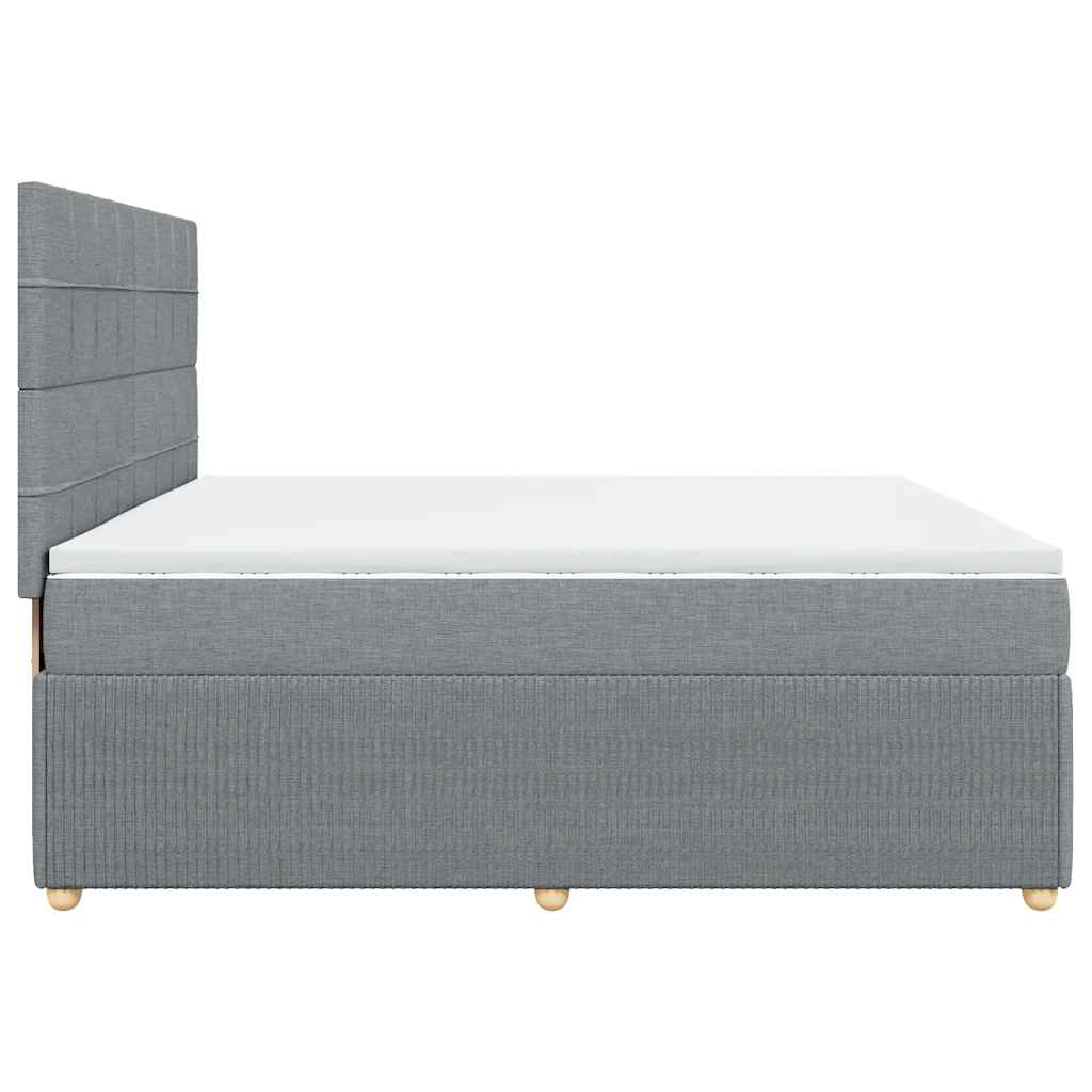 Sommier à lattes de lit avec matelas Gris clair 200x200cm Tissu - XIOS