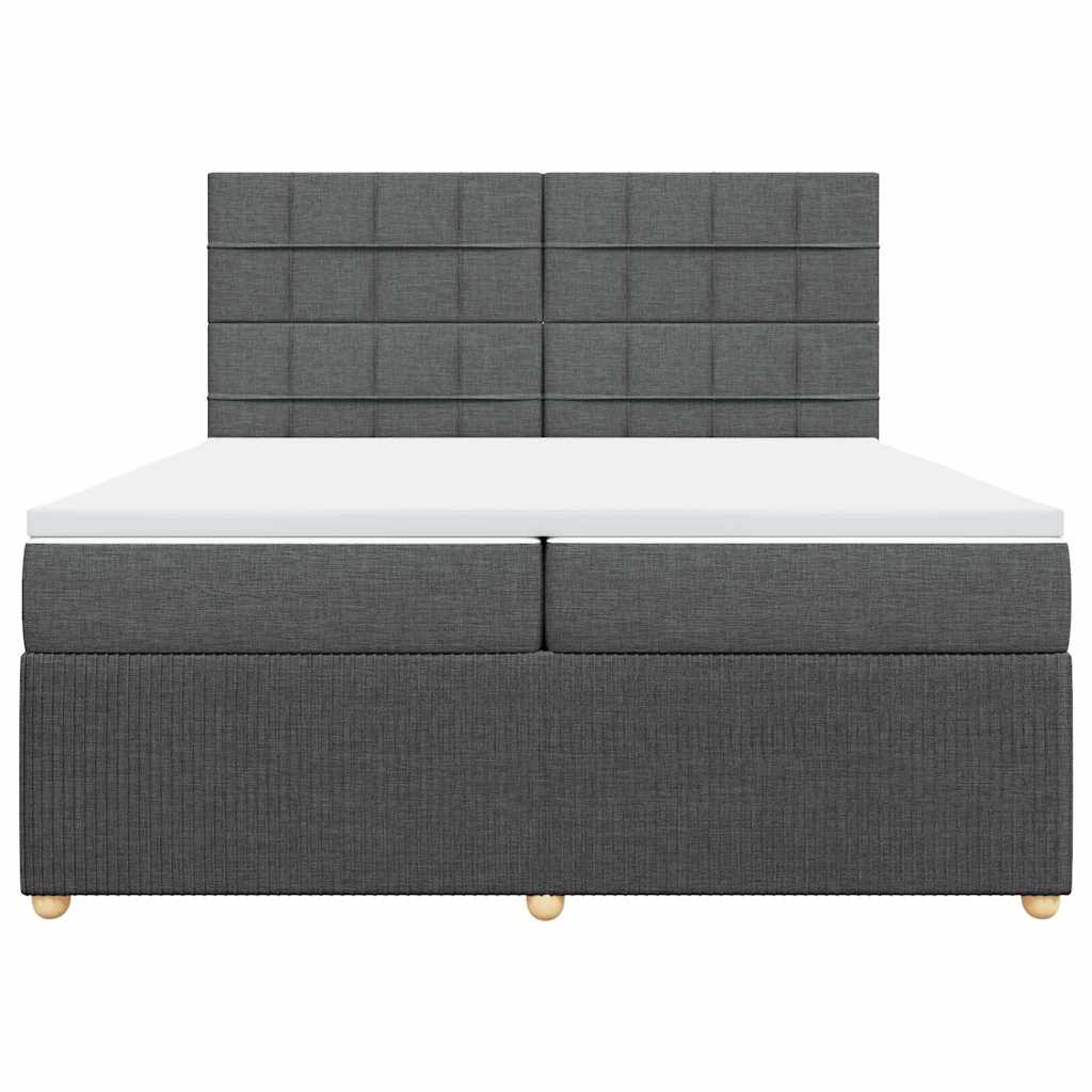 Sommier à lattes de lit avec matelas Gris foncé 200x200cm Tissu - XIOS
