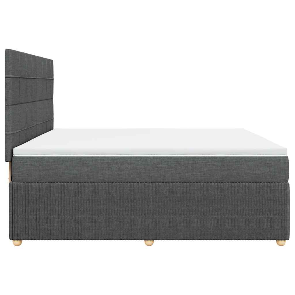 Sommier à lattes de lit avec matelas Gris foncé 200x200cm Tissu - XIOS