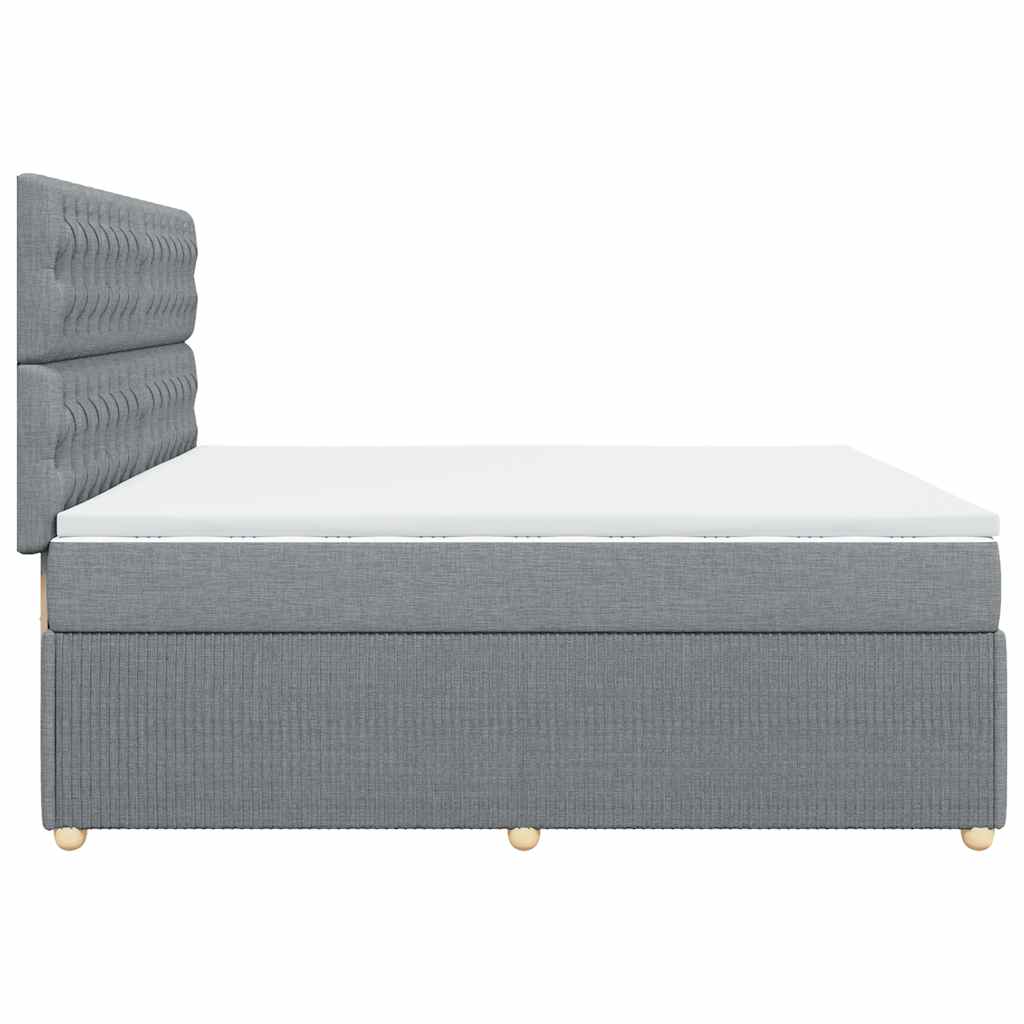 Sommier à lattes de lit avec matelas Gris clair 200x200cm Tissu - XIOS