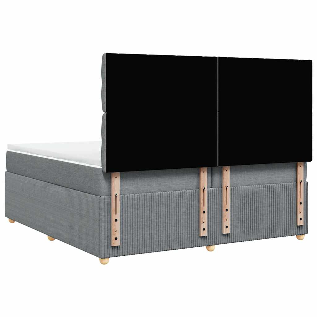 Sommier à lattes de lit avec matelas Gris clair 200x200cm Tissu - XIOS