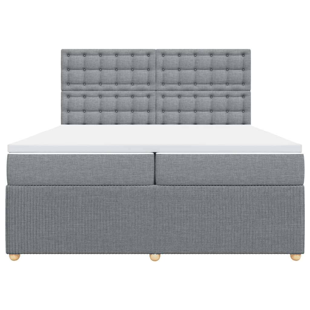 Sommier à lattes de lit avec matelas Gris clair 200x200cm Tissu - XIOS
