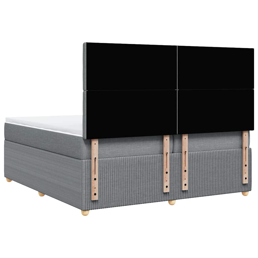 Sommier à lattes de lit avec matelas Gris clair 200x200cm Tissu - XIOS