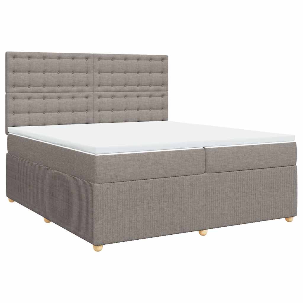 Sommier à lattes de lit avec matelas Taupe 200x200 cm Tissu - XIOS
