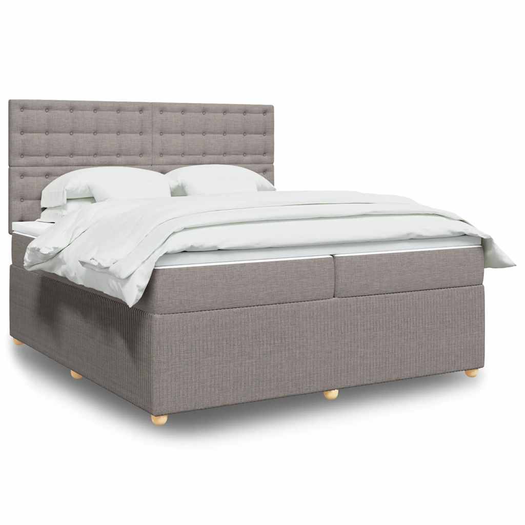 Sommier à lattes de lit avec matelas Taupe 200x200 cm Tissu - XIOS