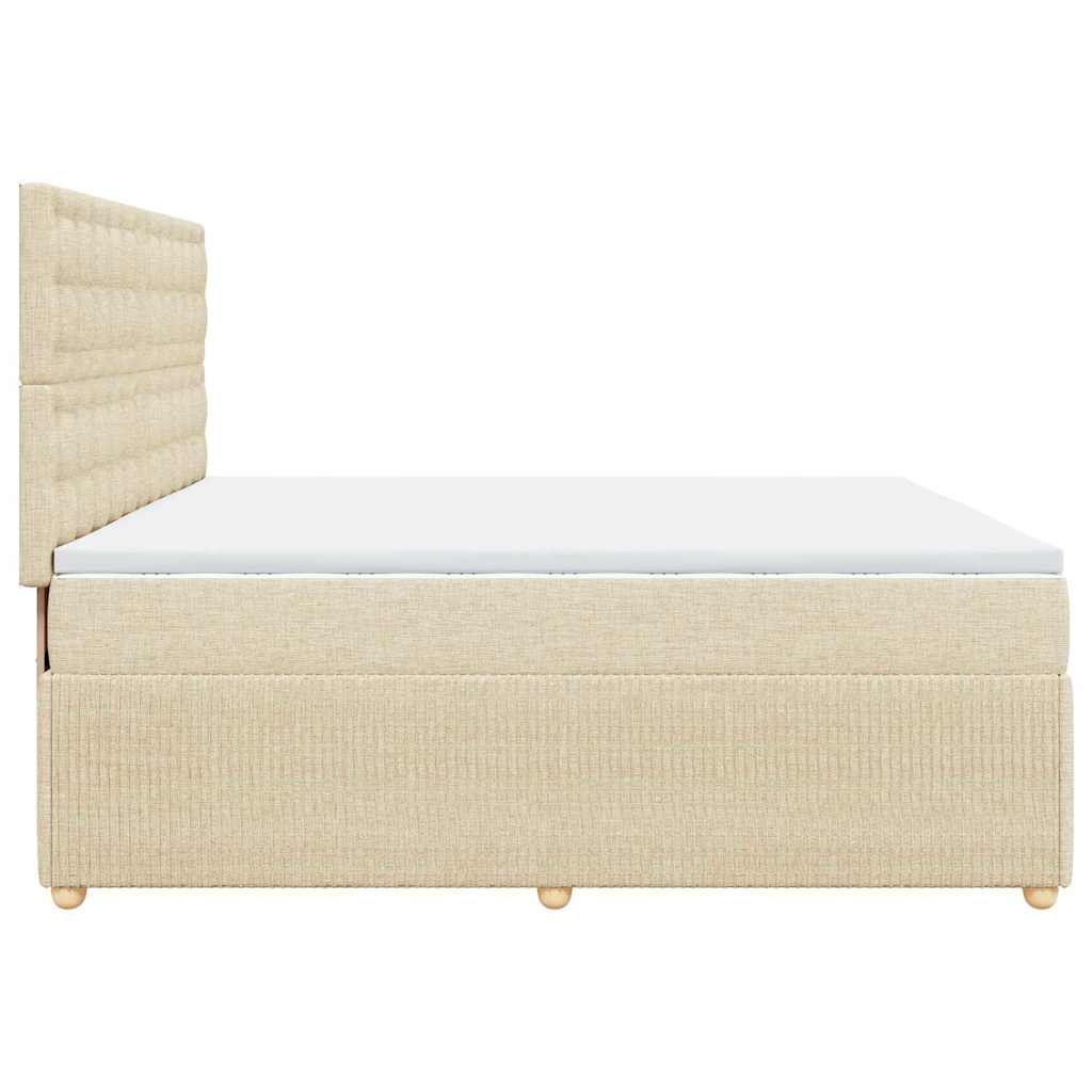 Sommier à lattes de lit avec matelas Crème 200x200 cm Tissu - XIOS