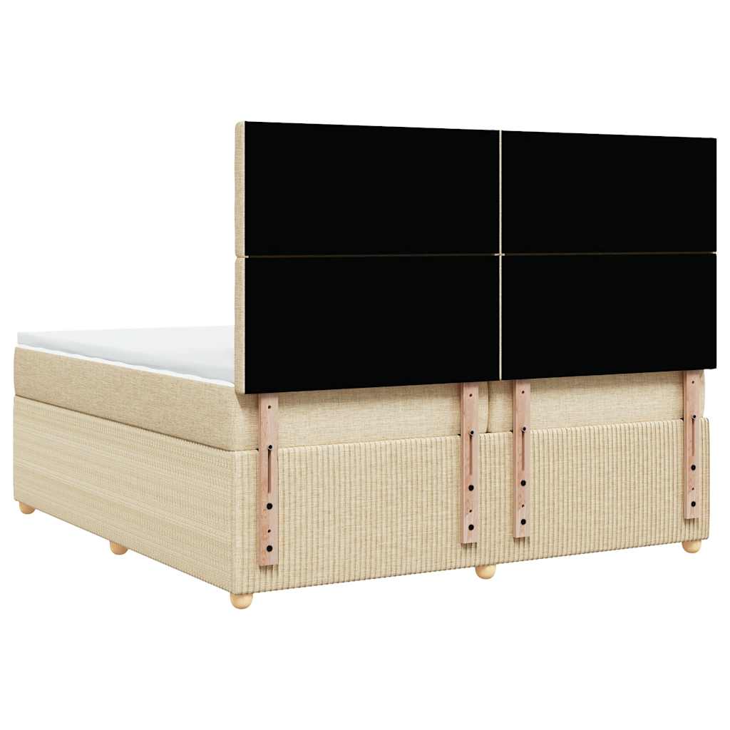 Sommier à lattes de lit avec matelas Crème 200x200 cm Tissu - XIOS