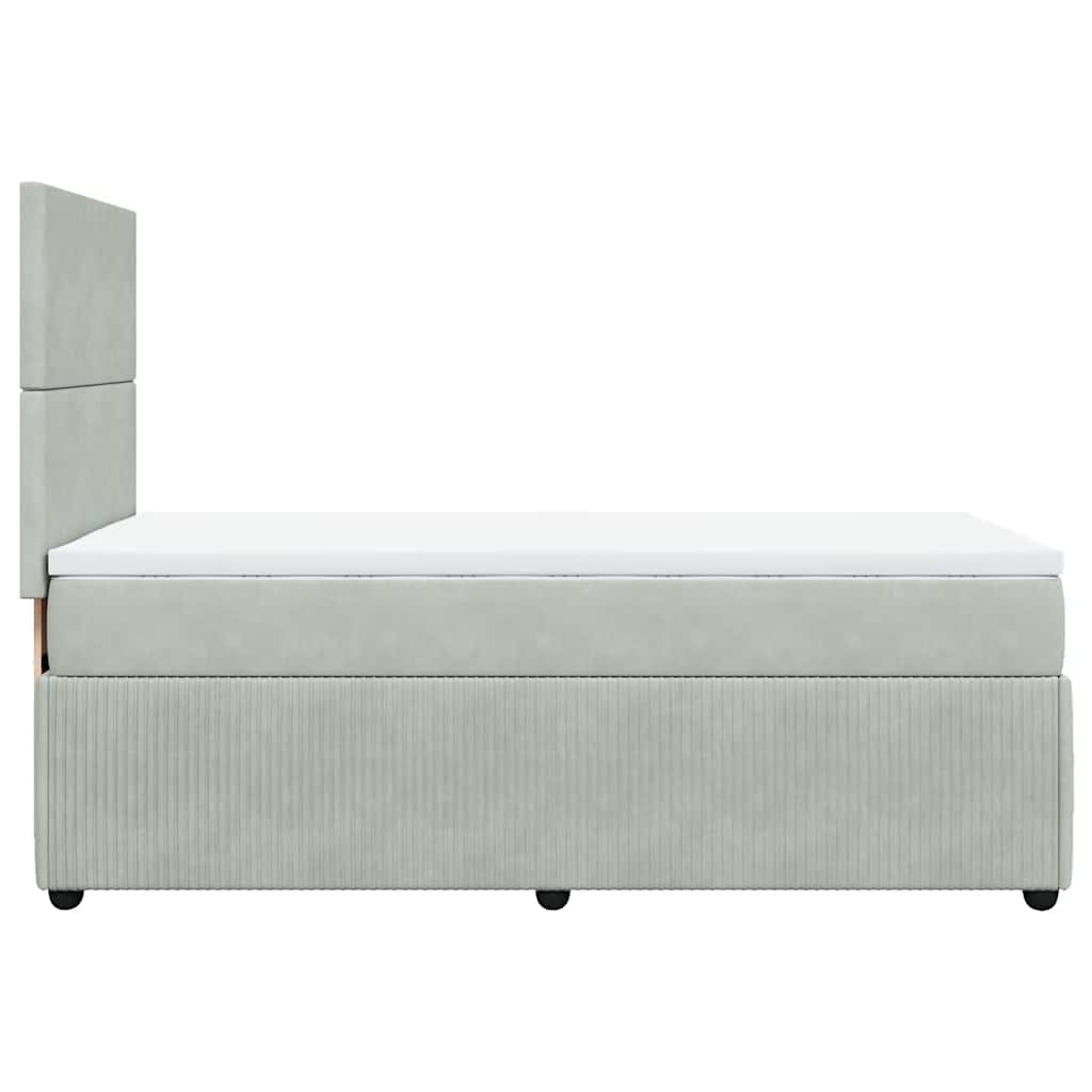 Sommier à lattes de lit et matelas Gris clair 80x200 cm Velours - XIOS
