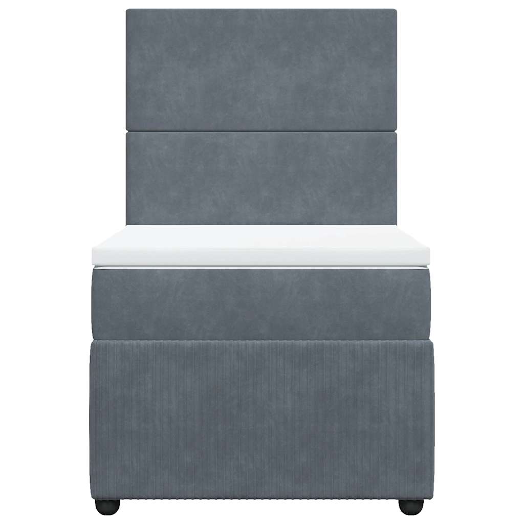 Sommier à lattes de lit et matelas Gris foncé 80x200 cm Velours - XIOS