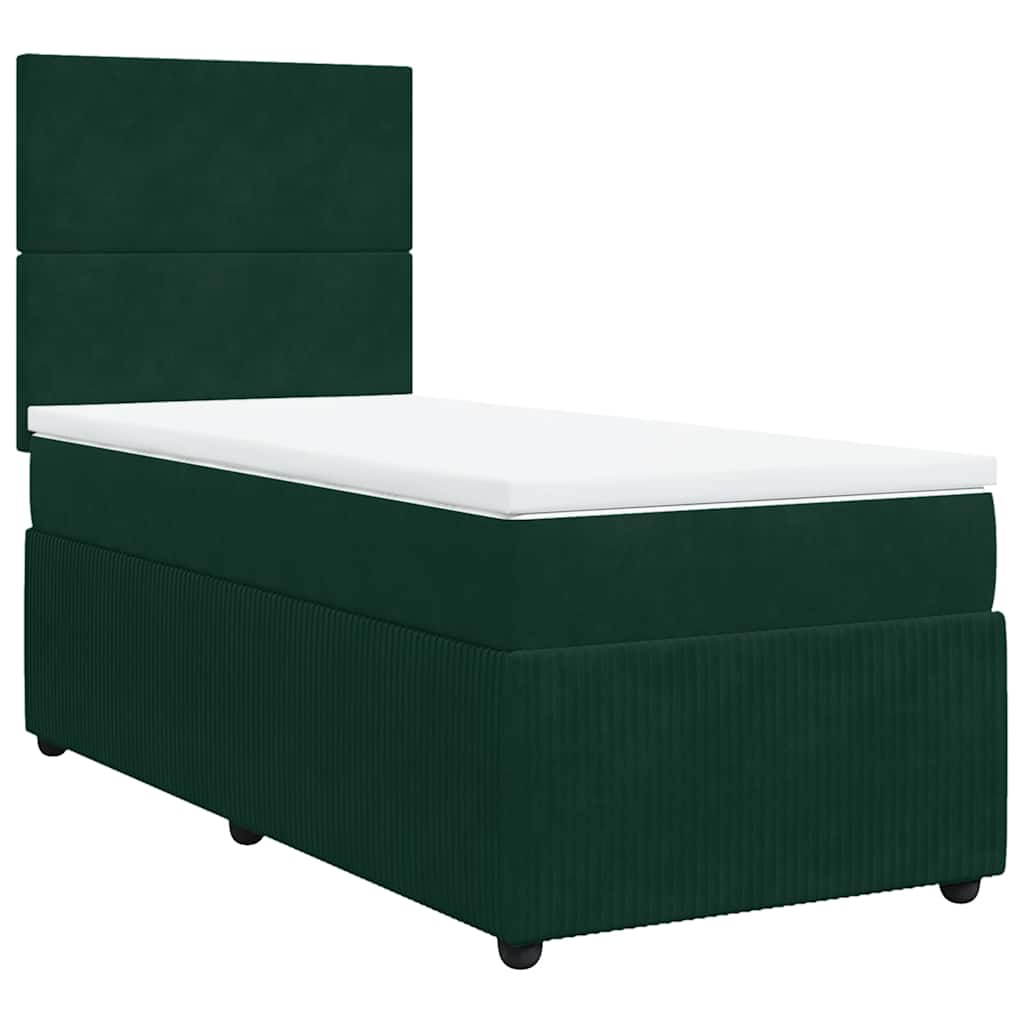 Sommier à lattes de lit et matelas Vert foncé 80x200 cm Velours - XIOS