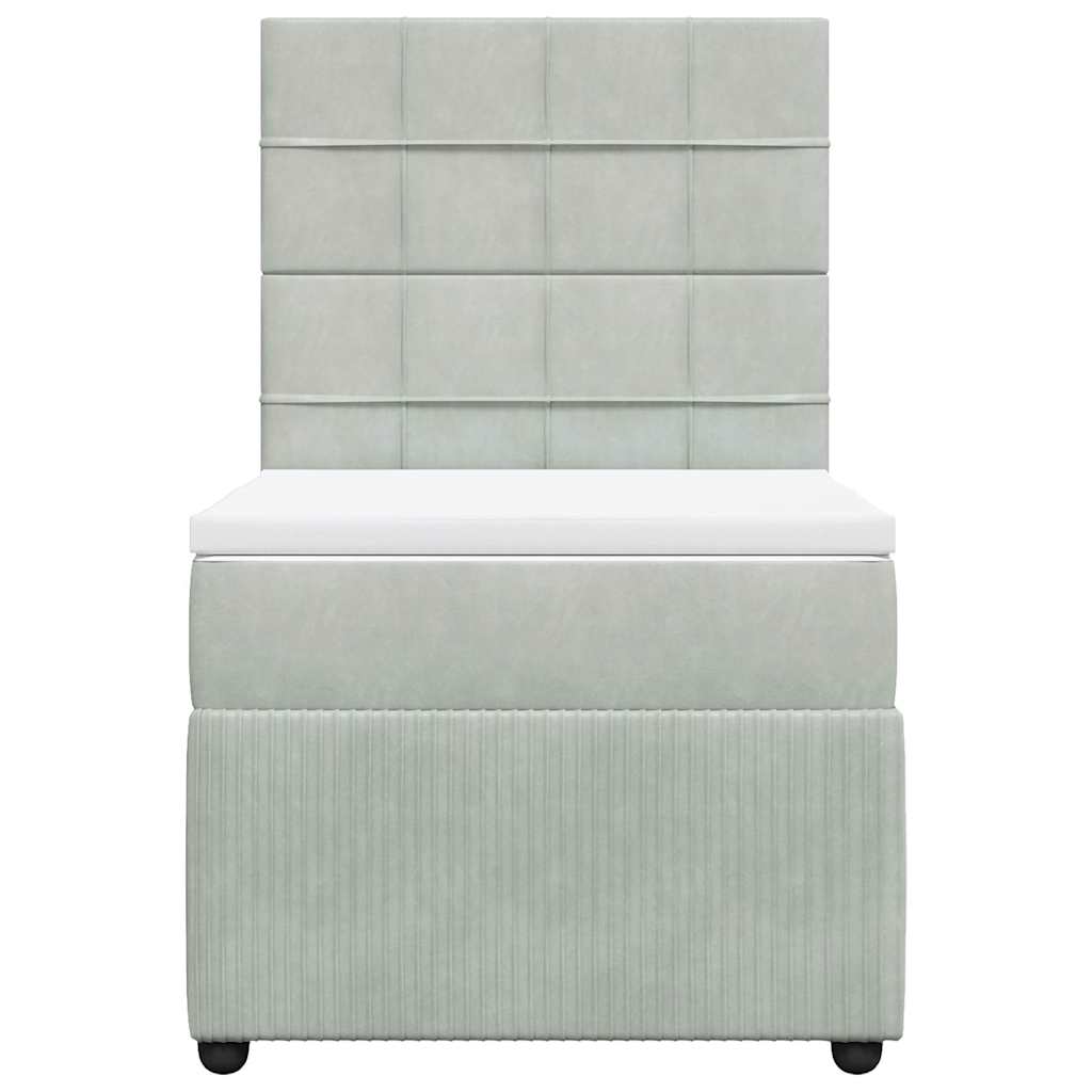 Sommier à lattes de lit et matelas Gris clair 80x200 cm Velours - XIOS