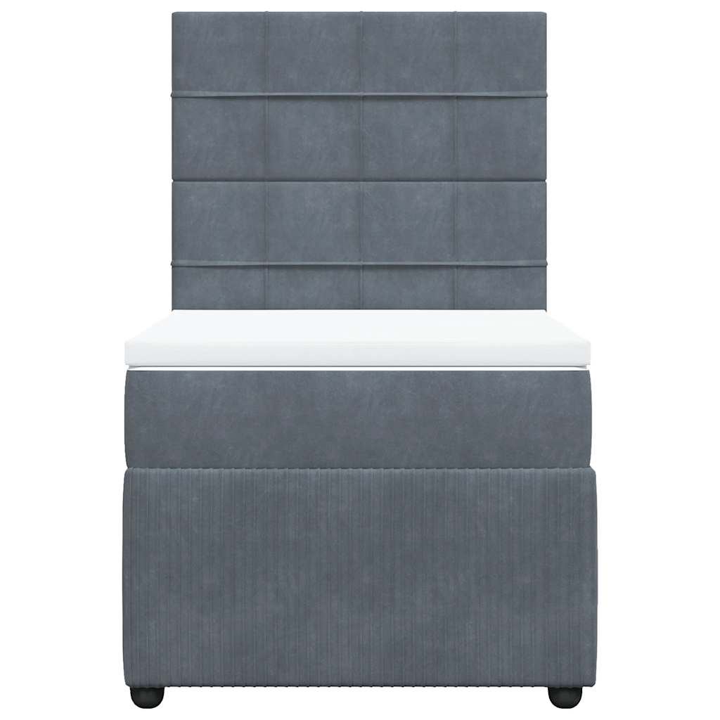 Sommier à lattes de lit et matelas Gris foncé 80x200 cm Velours - XIOS