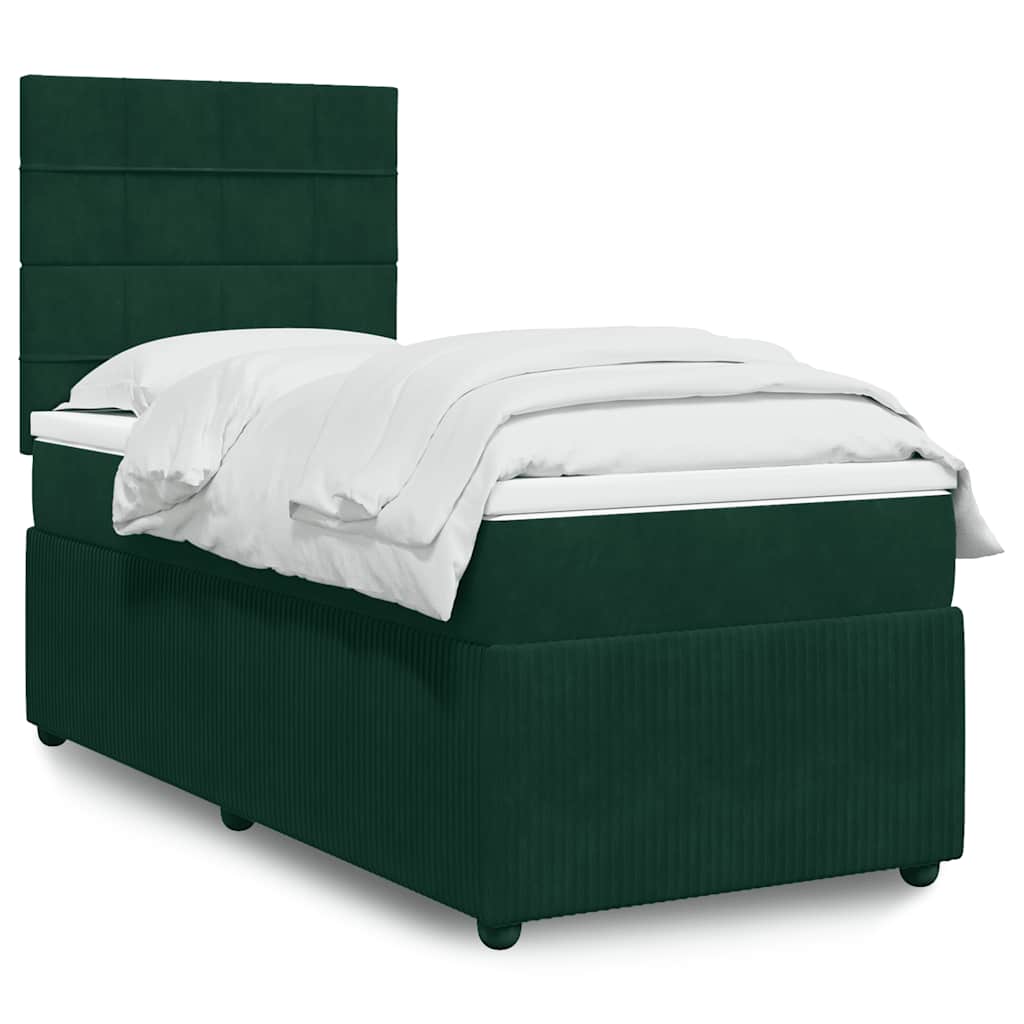 Sommier à lattes de lit et matelas Vert foncé 80x200 cm Velours - XIOS