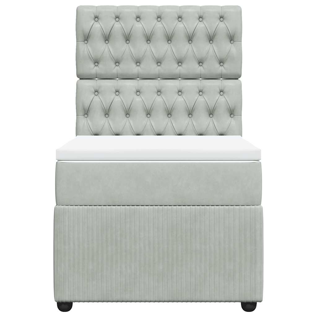 Sommier à lattes de lit et matelas Gris clair 80x200 cm Velours - XIOS
