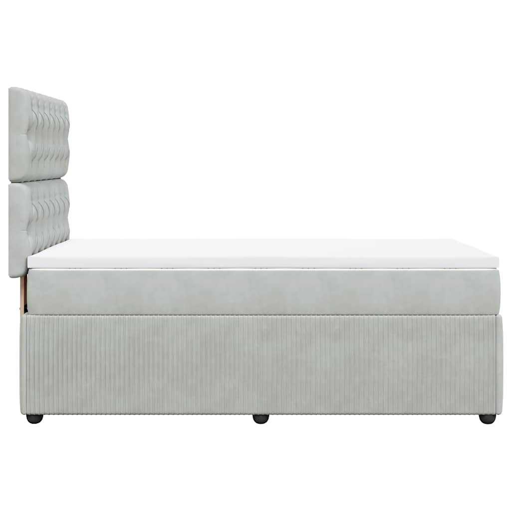 Sommier à lattes de lit et matelas Gris clair 80x200 cm Velours - XIOS