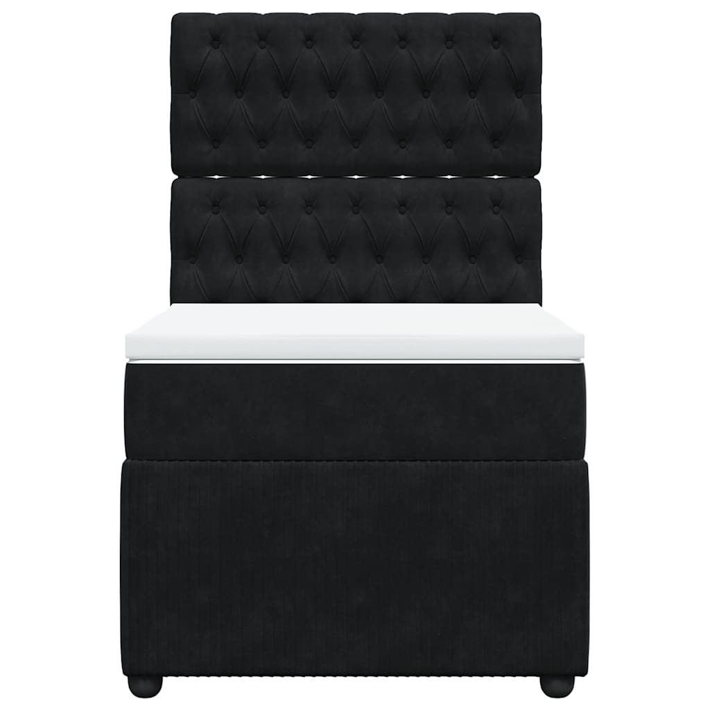Sommier à lattes de lit et matelas Noir 80x200 cm Velours - XIOS