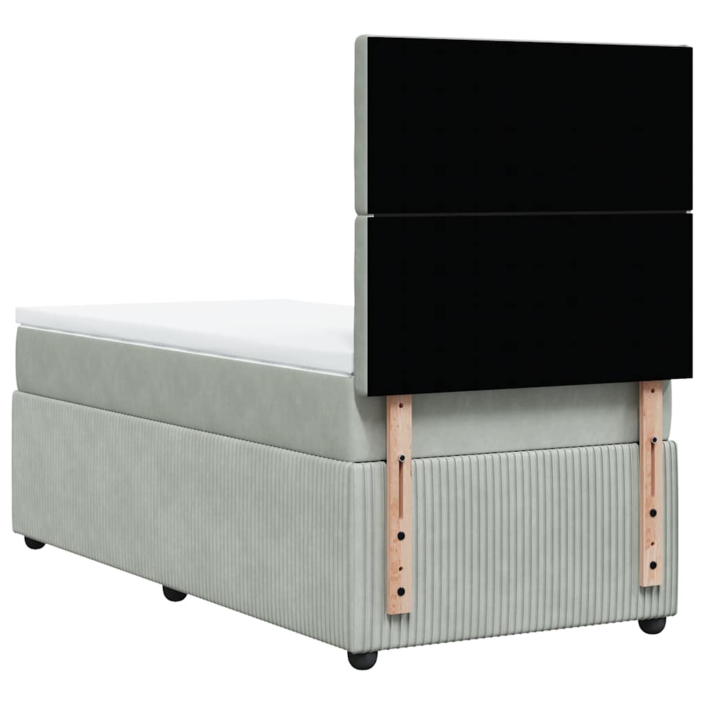 Sommier à lattes de lit et matelas Gris clair 80x200 cm Velours - XIOS
