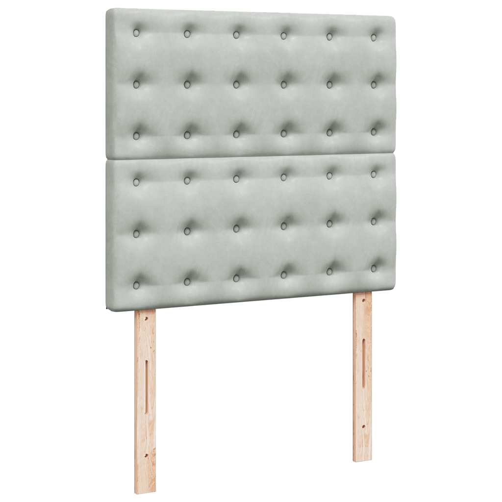 Sommier à lattes de lit et matelas Gris clair 80x200 cm Velours - XIOS