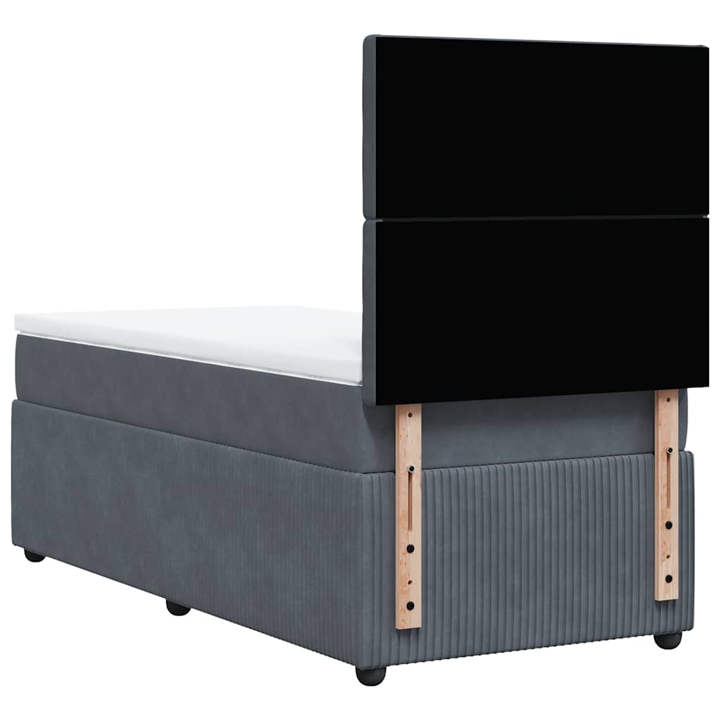 Sommier à lattes de lit et matelas Gris foncé 80x200 cm Velours - XIOS